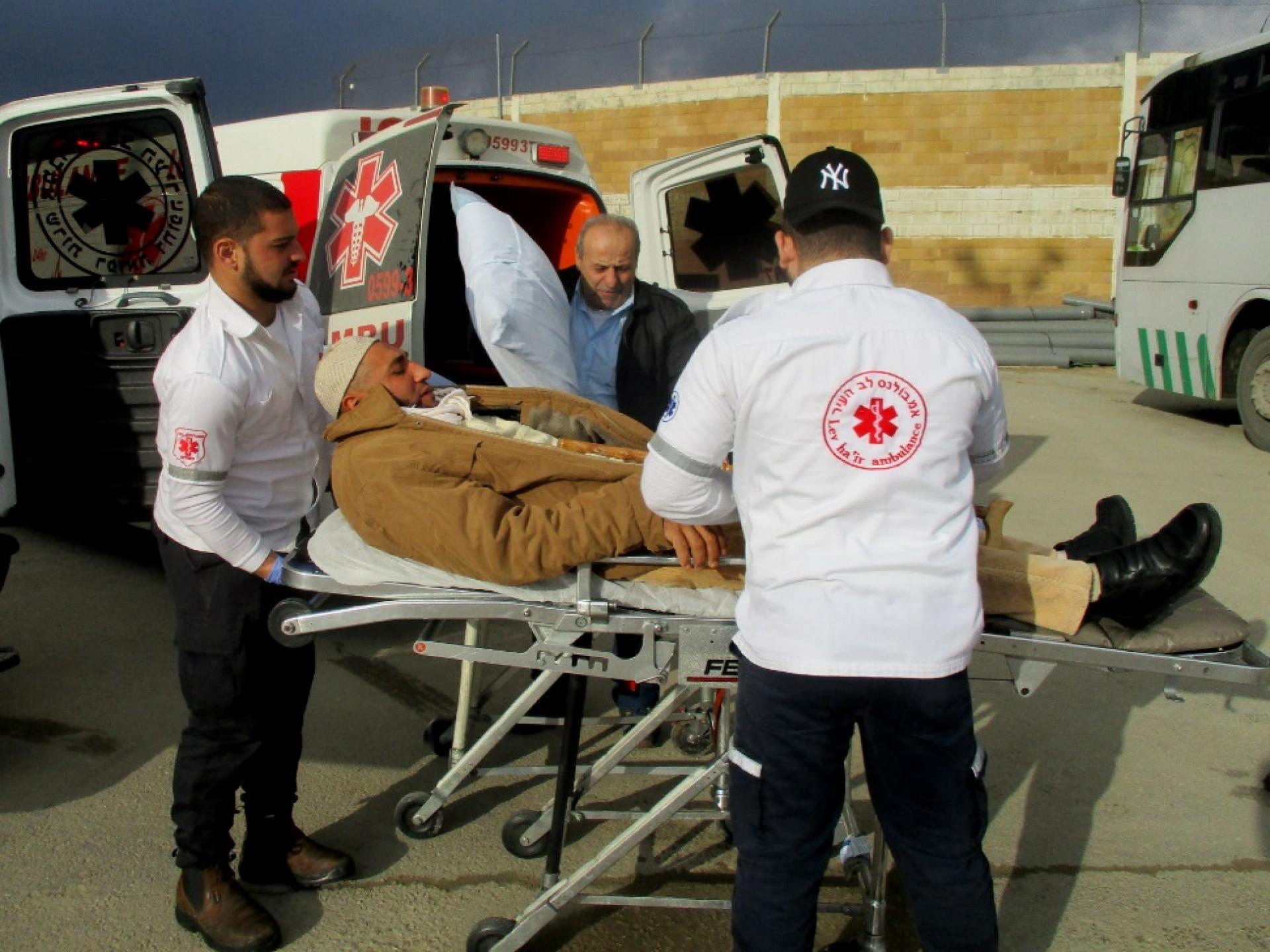 Transporting a patient to Makassed hospital in East Jerusalem