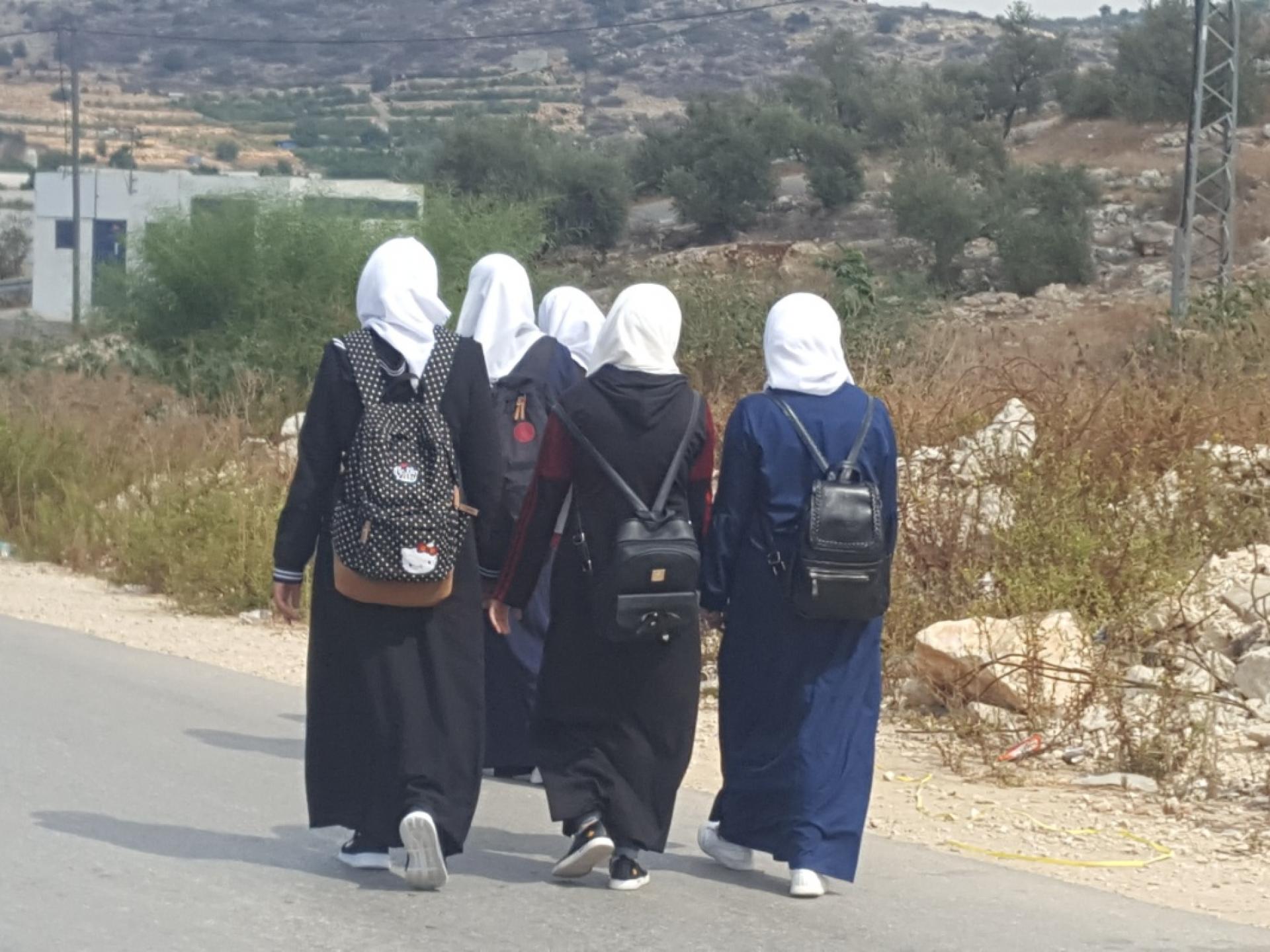  Schoolgirls on their way home