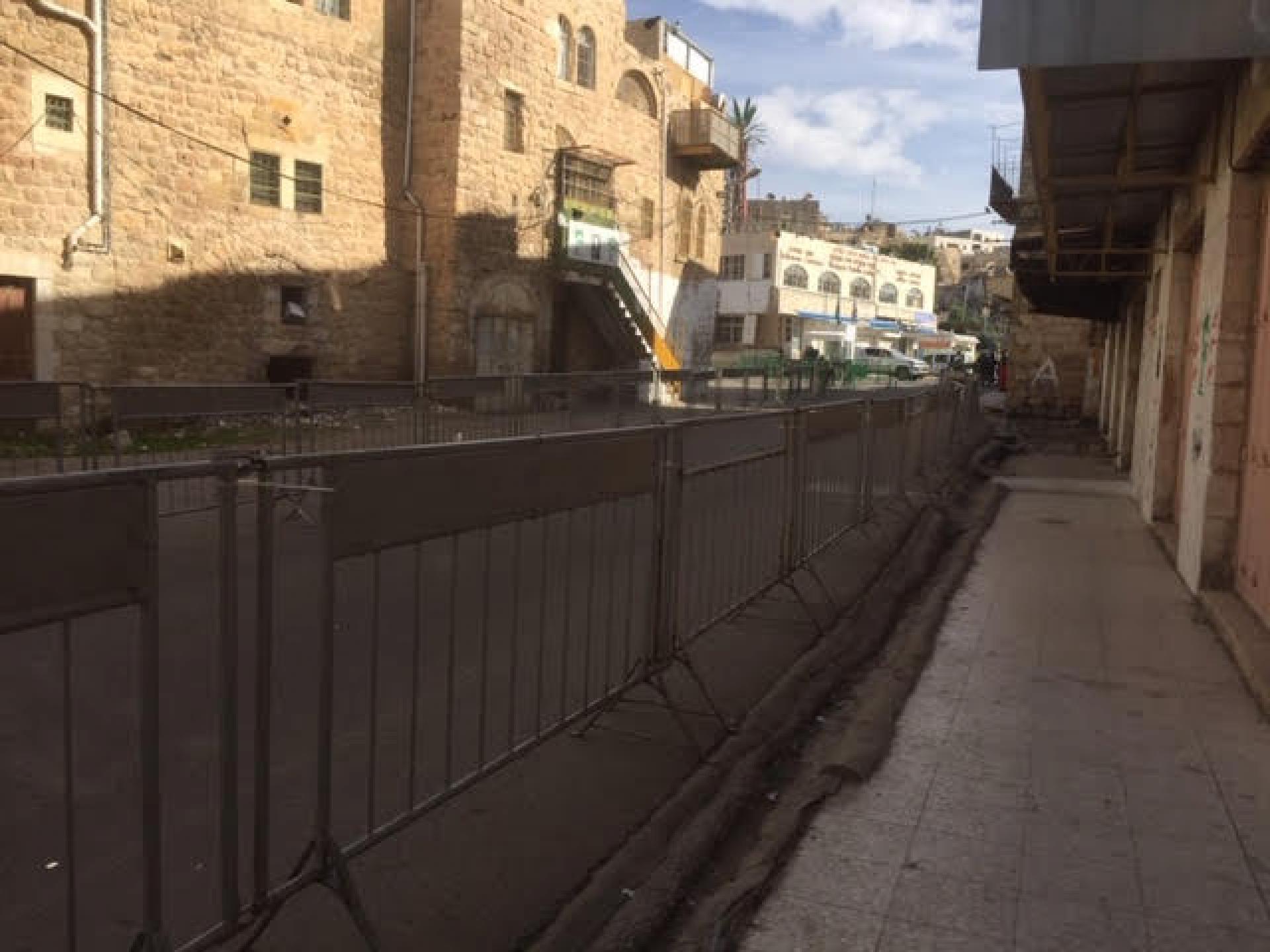 Fences prepared for the expected Muslim prayers