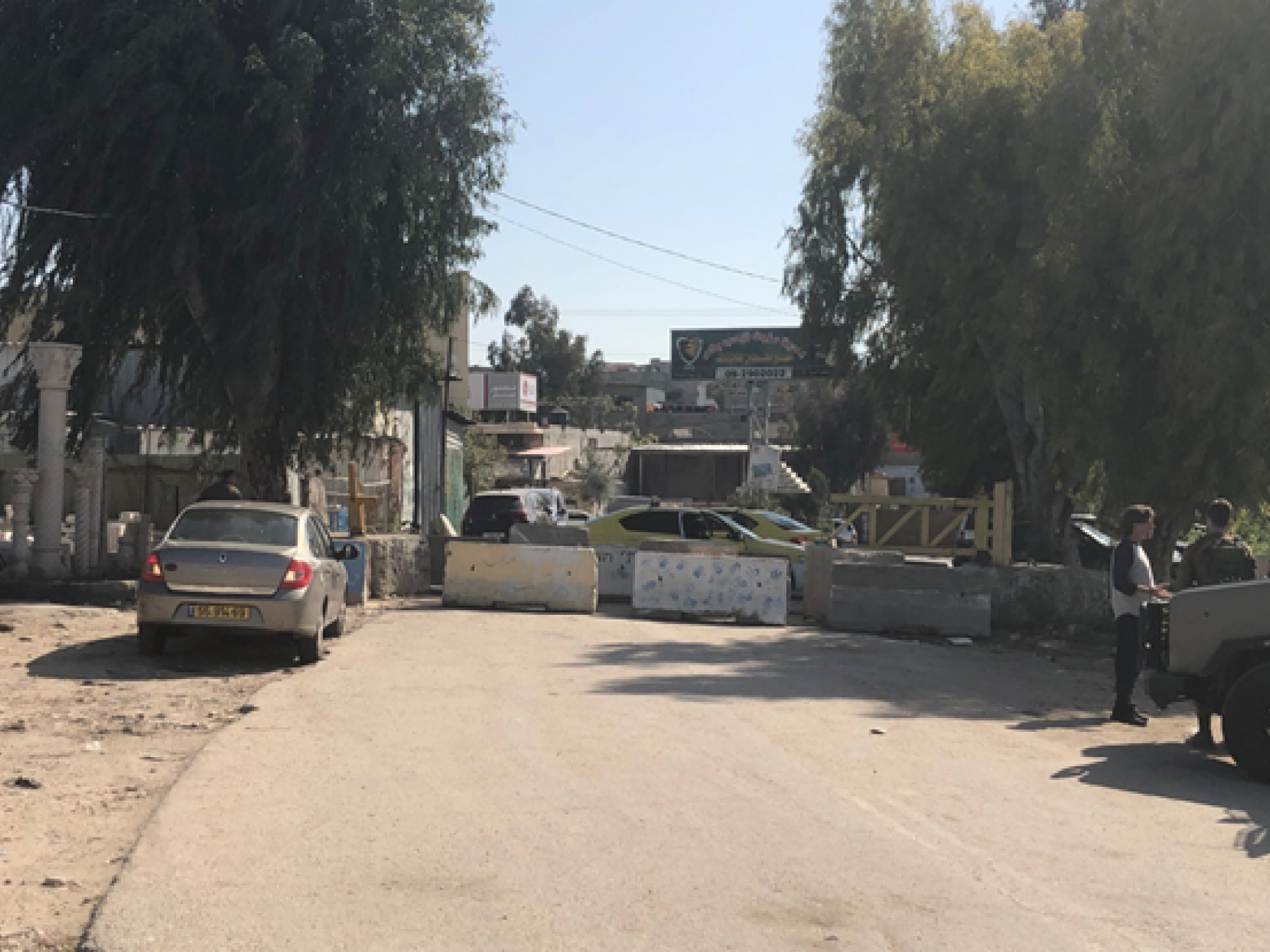 The main entrance to Azoun village: blocked now for several weeks