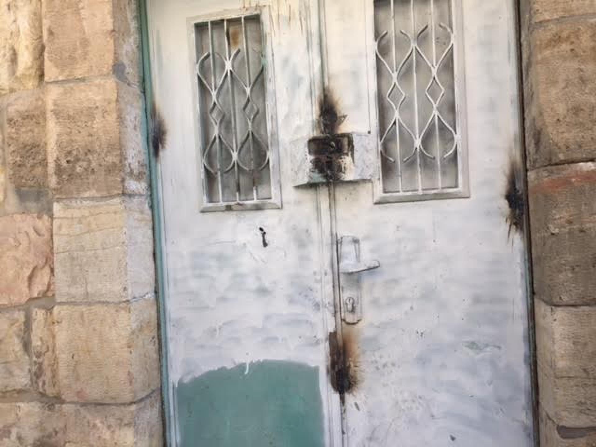 The newly welded door on Shuhada Street