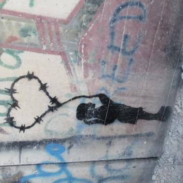 Local graffiti - a girl with a baloon