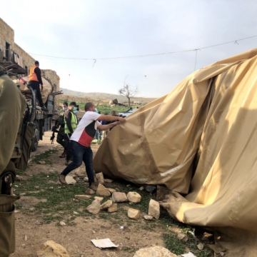 חמאם אל מליח: משתפי פעולה מסייעים לצבא להחרים כיסוי של סככה לכבשים