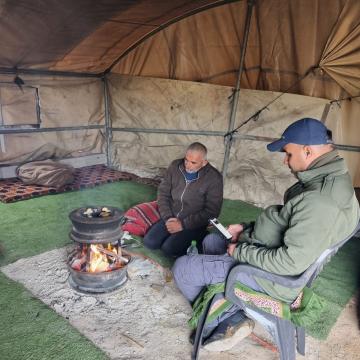 שעב אל-בוטום - באוהל של אבראהים ג'בארין שהקים לאחר הריסת ביתו בפעם השלישית