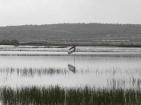 תמונת אווירה, שלולית מי הגשם בכניסה לדיר בלוט