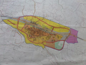 Nebi Elias map and the road crossing the village