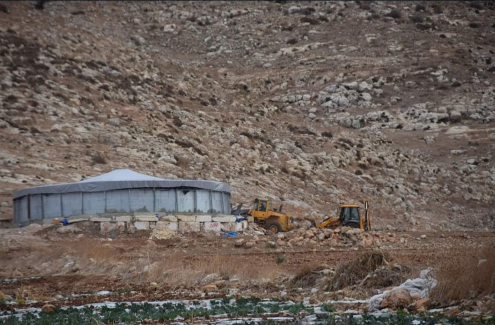 a water carrier near the town of Tubas was demolished