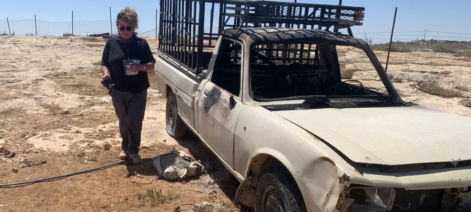 Umm Darit - Michal next to the car on the previous visit