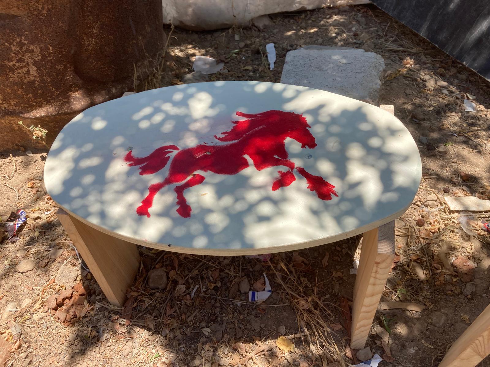 Al Farisiya Jordan Valley: the shepherds' companions and the children made these stools together