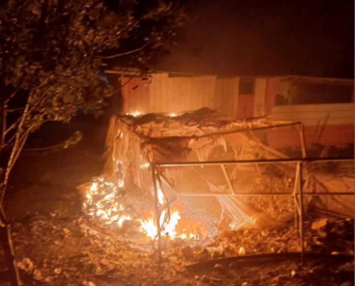P.'s shed and property set on fire by settlers in Area B. 15.07.25