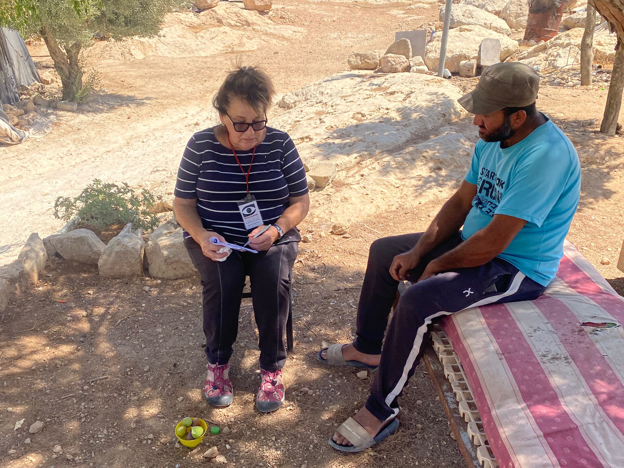 Michal talks with Ahmשd Nawaja'a in Susןya