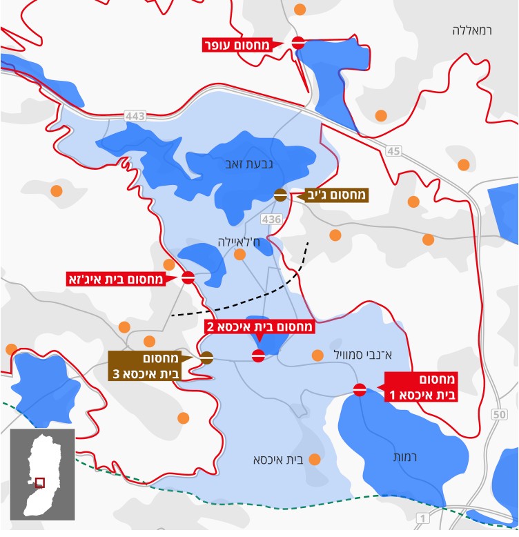 ירושלים: מפת מרחב התפר החדש בצפון העיר  ("הארץ" 29.9.2025)