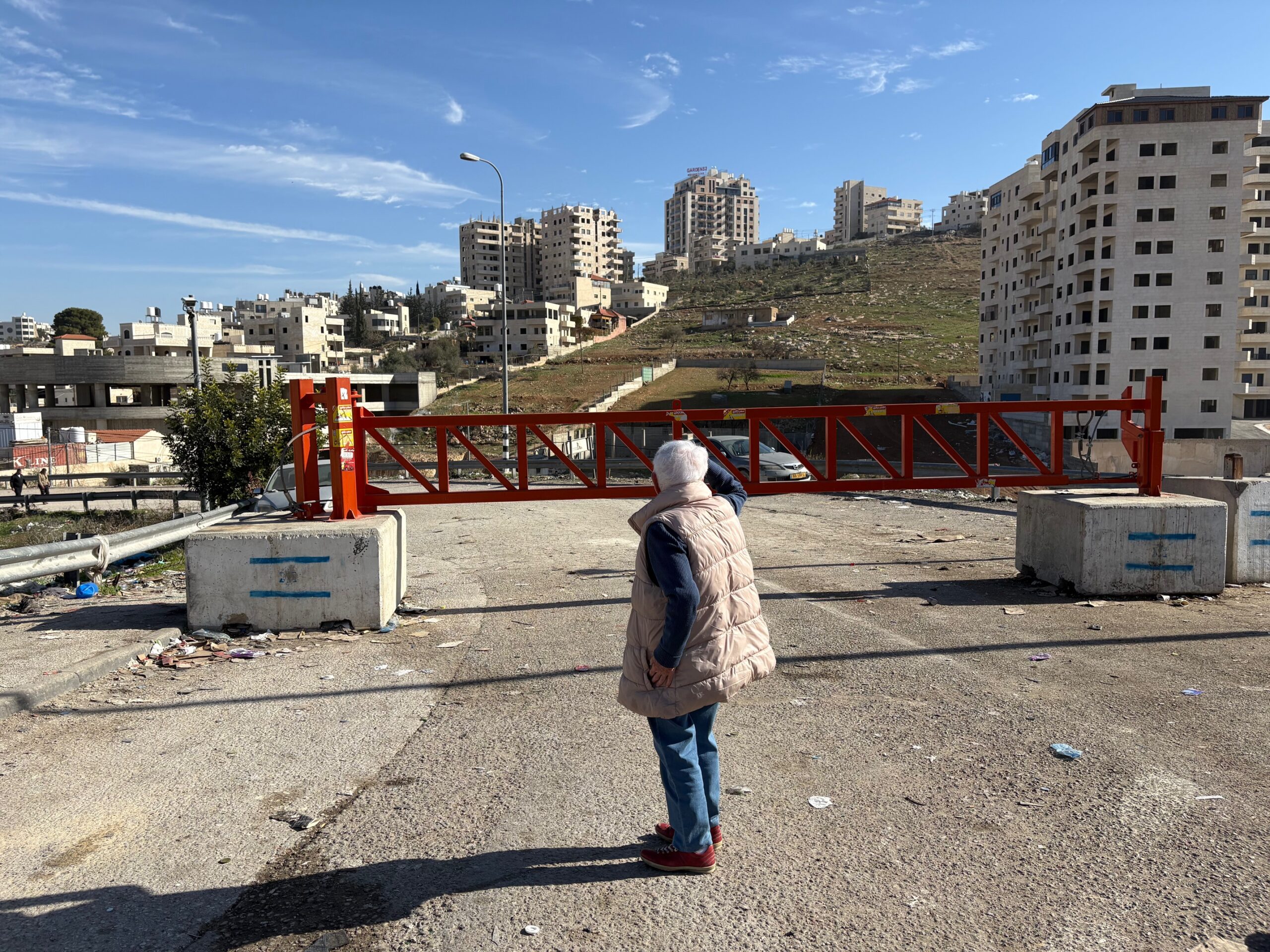 Jerusalem: One of many roadblocks on Lieberman Road