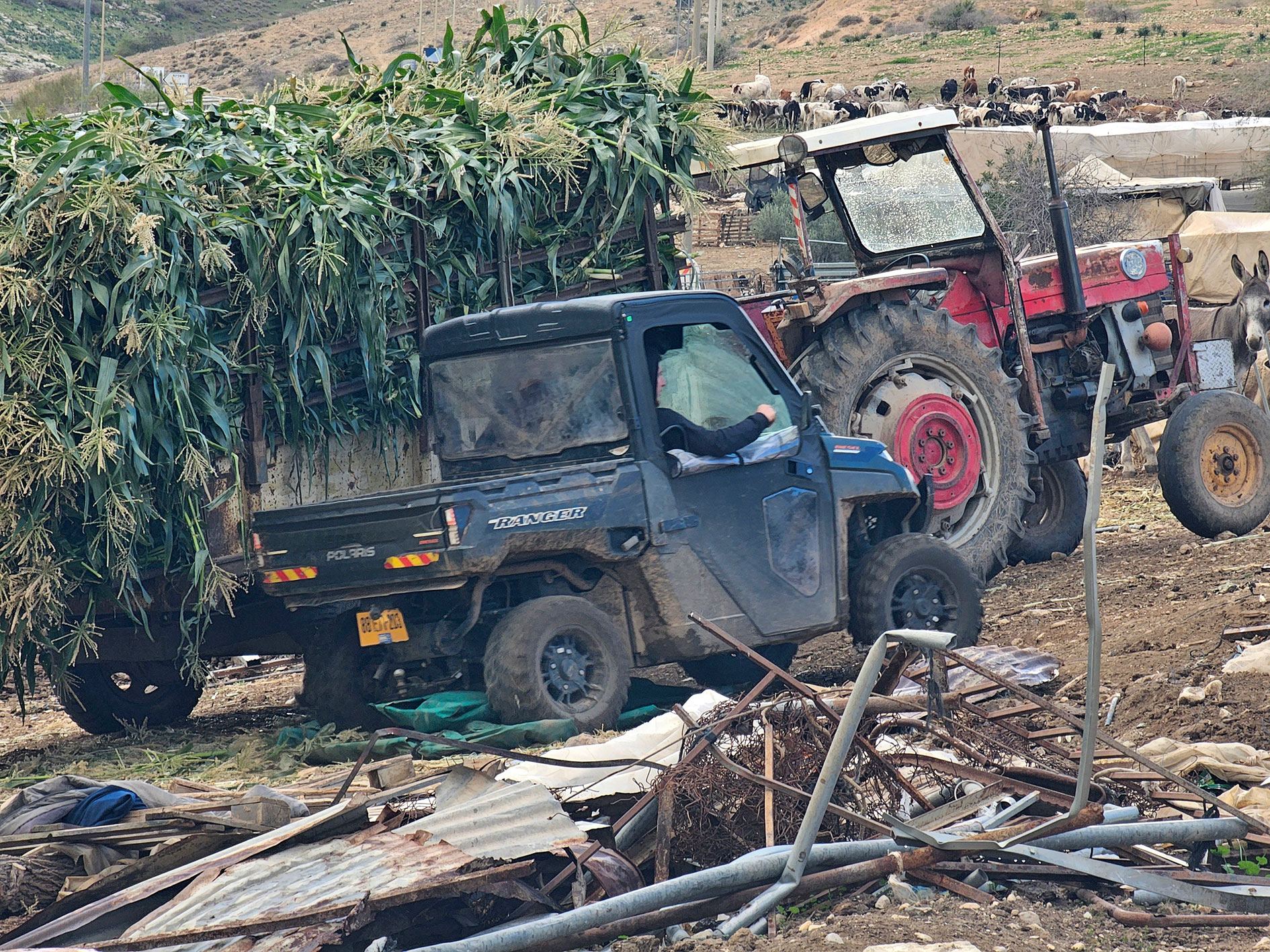 Ein al-Hilwe: Settler's ATV in the compound