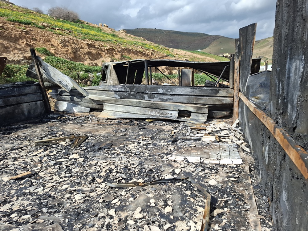 A burnt house in Al Burj