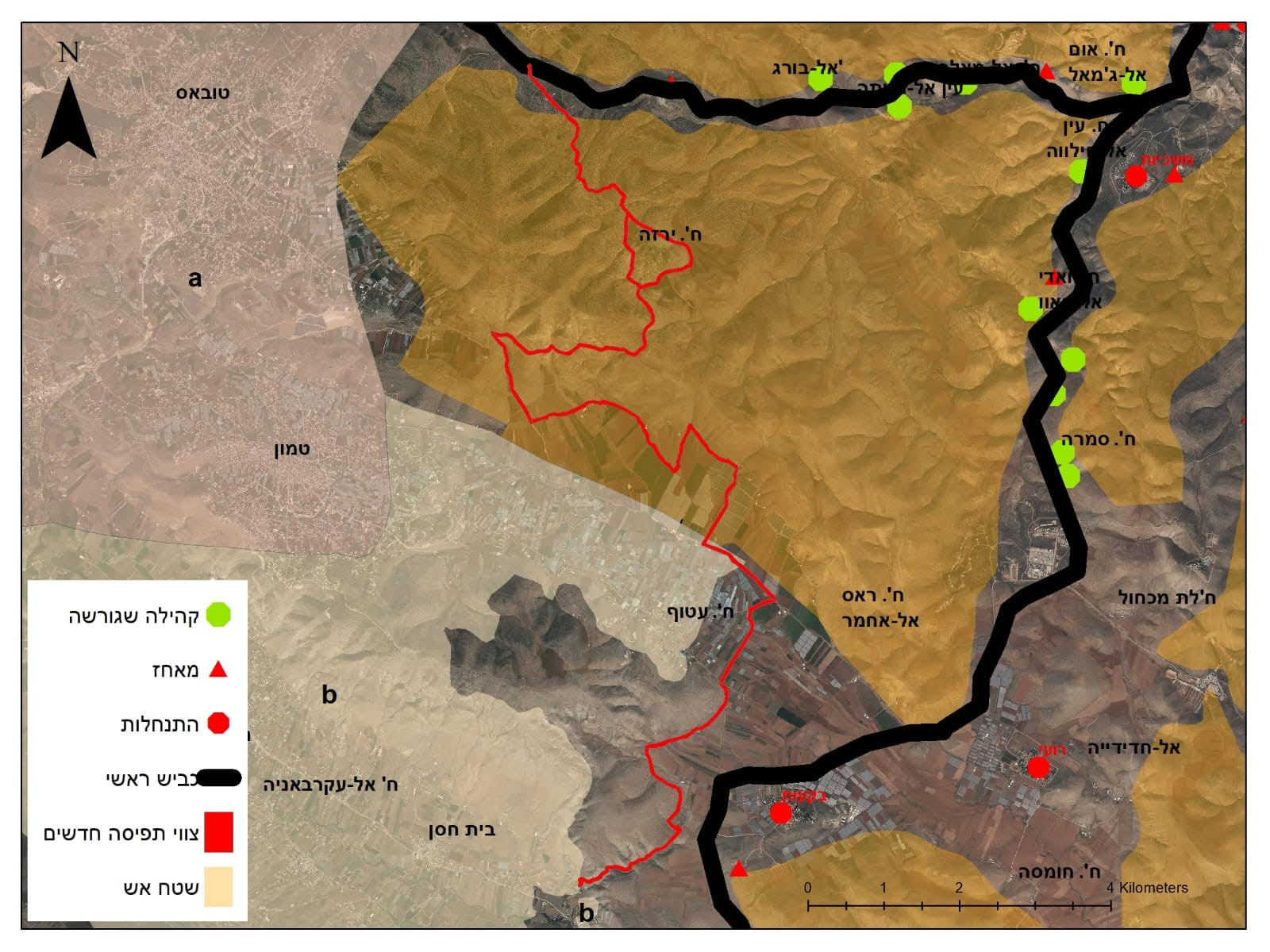 North Jordan Valley: Map of the new road