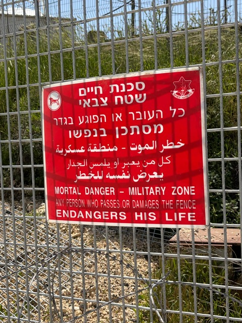 Etzion DCO. Warning sign on the DCO fence