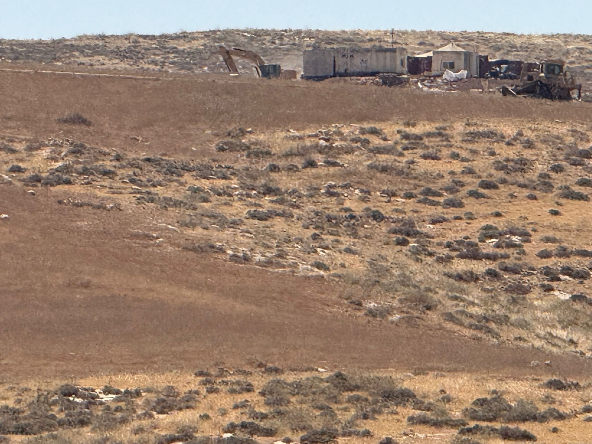 An outpost from January 2026, near Highway 60. Photographed from Rahwa