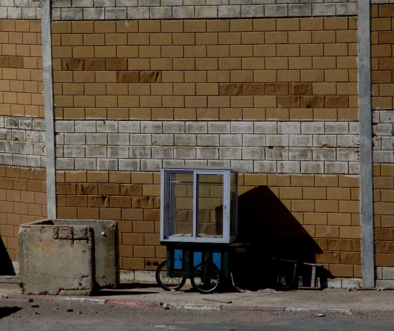 Qalandiya. An abandoned vendor's cart