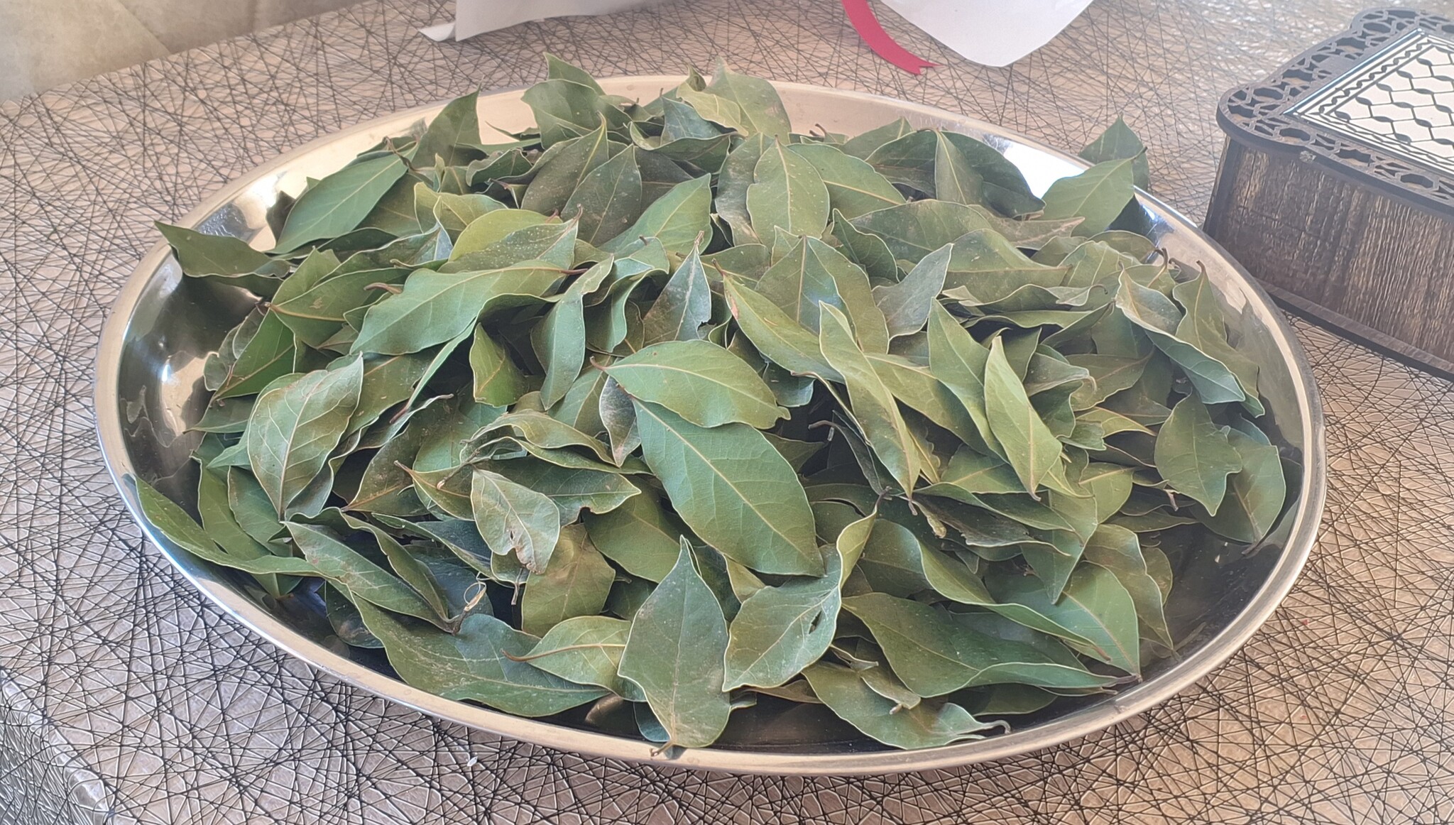 Burin. D. drying bay leaves  