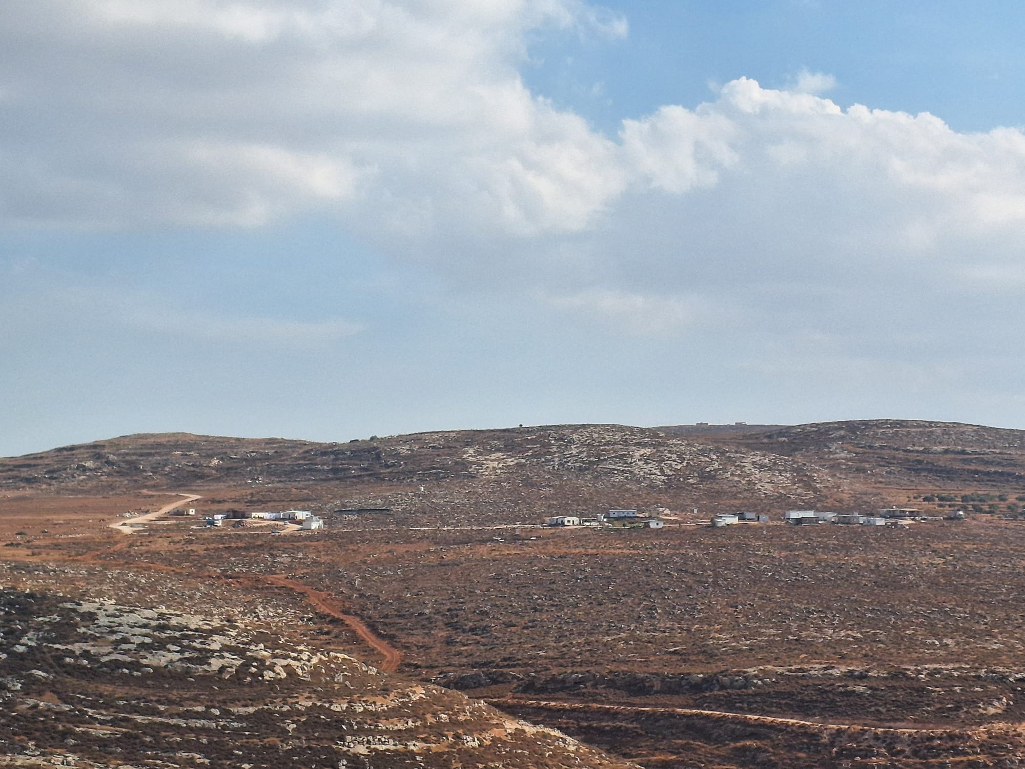 Khirbet al-Marajem. View toward the new settlement of Gal Yosef