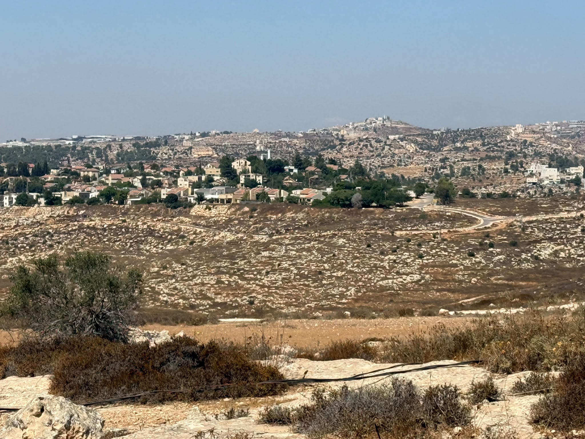Looking towards Otniel and the new settlement on the right