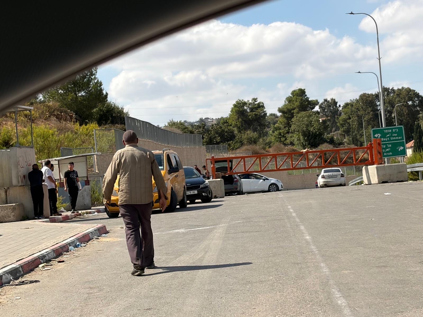 Beit Ummar -  a red barrier to prevent Palestinians from entering or exiting the town
