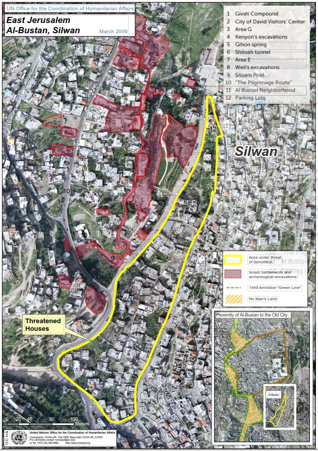 Map of Al-Bustan (Silwan/East Jerusalem) 26.02.2009 UN OCHA